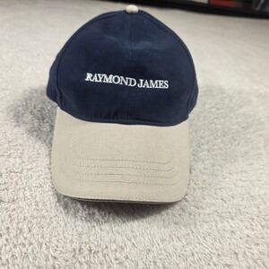 Raymond James Baseball Cap Unisex OSFM Navy Tan Corporate Logo Dad Hat